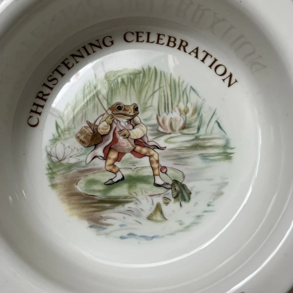 Vintage 1986 ROYAL ALBERT BEATRIX POTTER Bone China MR JEREMY FISHER Childs Bowl